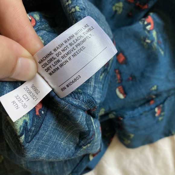 Duluth Trading Co Womens L Lightweight Printmaker Popover Blue Camper RV Organic - Picture 11 of 14